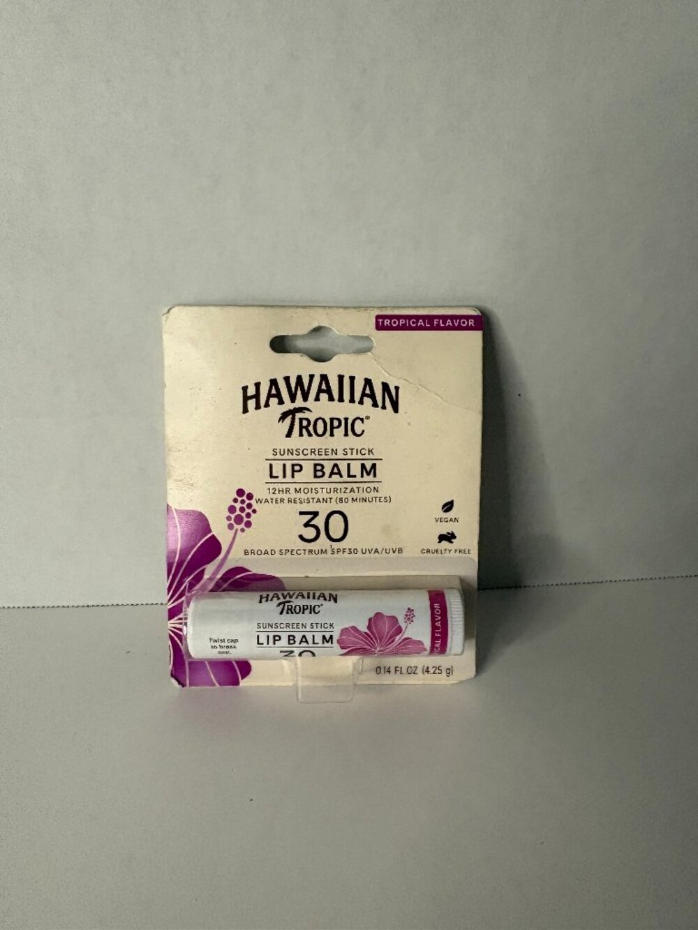 LOT OF 4 Hawaiian Tropic Sunscreen Lip Balm SPF 30 Tropical Flavor Exp 03/28